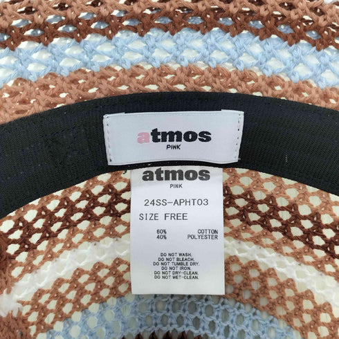 アトモスピンク ATMOS PINK 24SS Border Crochet Bucket Hat レディース FREE