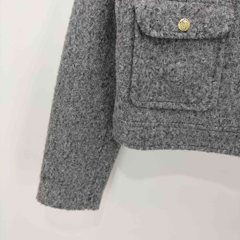 ザラ ZARA ブークレショートジャケット クロップド レディース import:L