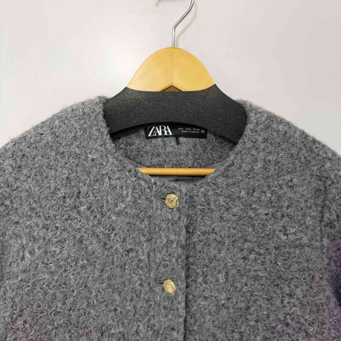 ザラ ZARA ブークレショートジャケット クロップド レディース import:L