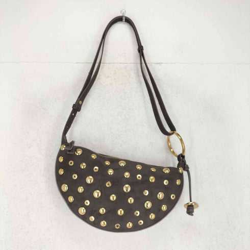 ザラ ZARA スタッズハーフムーンショルダーバッグ レディース