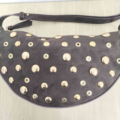 ザラ ZARA スタッズハーフムーンショルダーバッグ レディース
