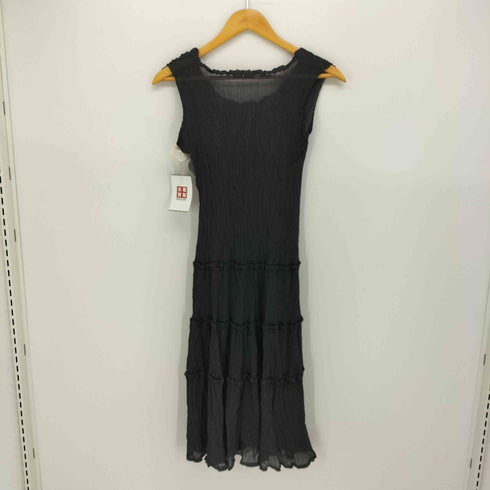 ミーイッセイミヤケ me ISSEY MIYAKE 06AW 縮絨 ノースリーブ ティアード ワンピース レディース FREE