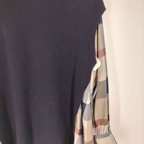 ブルーレーベルクレストブリッジ BLUE LABEL CRESTBRIDGE クレストブリッジチェックエアリーツイルベストコンビワンピース レディース JPN:36