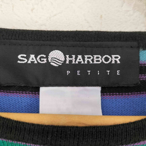 サグハーバー SAG HARBOR マルチカラー半袖ボーダーニット レディース FREE
