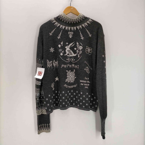 23AW rurumu tattoo motif highneck タトゥー モチーフ ハイネック ニット セーター メンズ JPN:L
