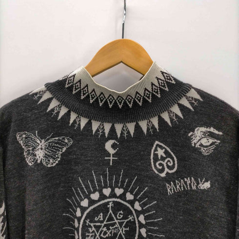 23AW rurumu tattoo motif highneck タトゥー モチーフ ハイネック ニット セーター メンズ JPN:L