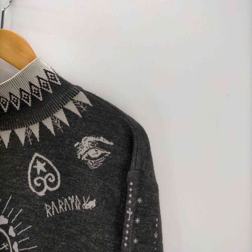 23AW rurumu tattoo motif highneck タトゥー モチーフ ハイネック ニット セーター メンズ JPN:L
