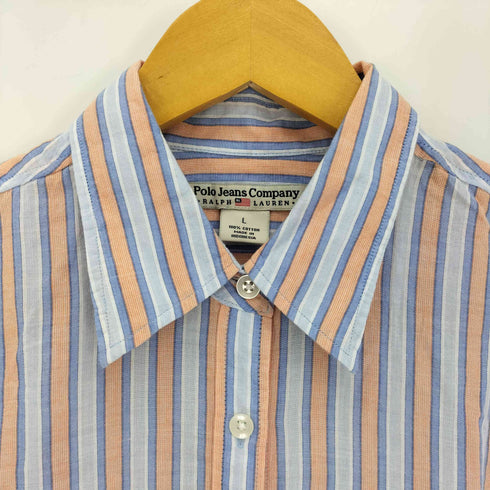 ポロジーンズカンパニーラルフローレン POLO JEANS COMPANY RALPH LAUREN ポニー無 ストライプ柄 L/S シャツ レディース import:L