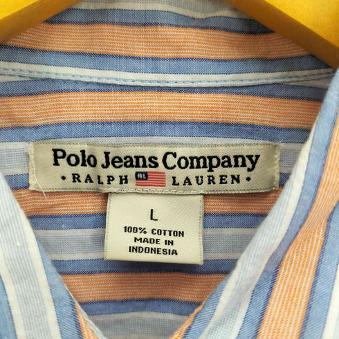 ポロジーンズカンパニーラルフローレン POLO JEANS COMPANY RALPH LAUREN ポニー無 ストライプ柄 L/S シャツ レディース import:L