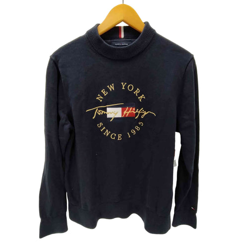 トミーヒルフィガー TOMMY HILFIGER ロゴ 刺繍 コットン ニット セーター メンズ import:L