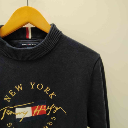 トミーヒルフィガー TOMMY HILFIGER ロゴ 刺繍 コットン ニット セーター メンズ import:L