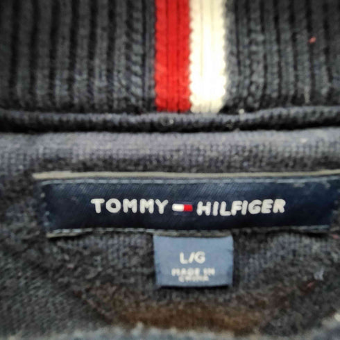 トミーヒルフィガー TOMMY HILFIGER ロゴ 刺繍 コットン ニット セーター メンズ import:L