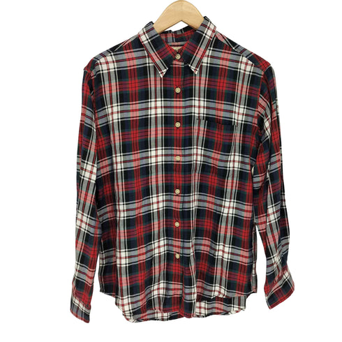 エディーバウアー Eddie Bauer 90-00S 白タグ 香港製 タータンチェック レーヨンシャツ レディース import:XS