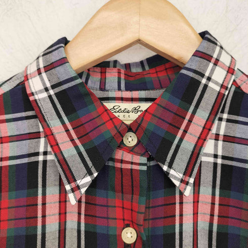 エディーバウアー Eddie Bauer 90-00S 白タグ 香港製 タータンチェック レーヨンシャツ レディース import:XS