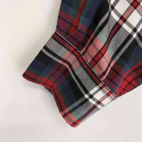 エディーバウアー Eddie Bauer 90-00S 白タグ 香港製 タータンチェック レーヨンシャツ レディース import:XS