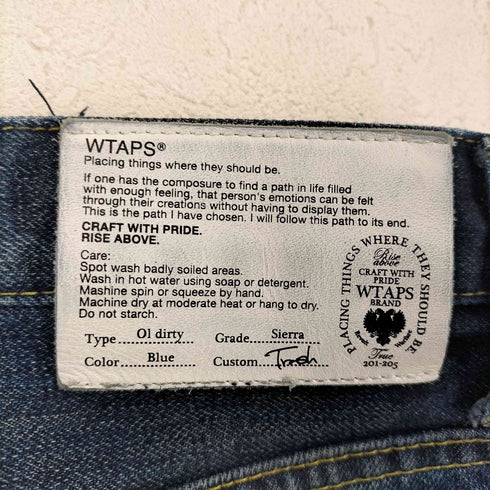 ダブルタップス WTAPS ダメージ加工ボタンフライデニム メンズ JPN:S
