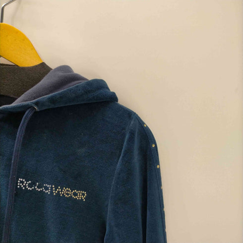 ロカウェア Rocawear スパンコール ロゴ ベロア ジップアップ パーカー Y2K レディース import:L