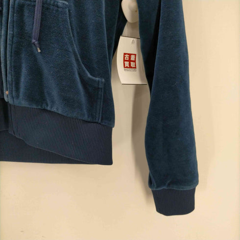 ロカウェア Rocawear スパンコール ロゴ ベロア ジップアップ パーカー Y2K レディース import:L