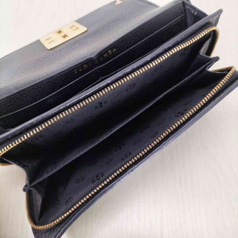 トリーバーチ TORY BURCH メタルロゴ レザー 長財布 シボ革 レディース