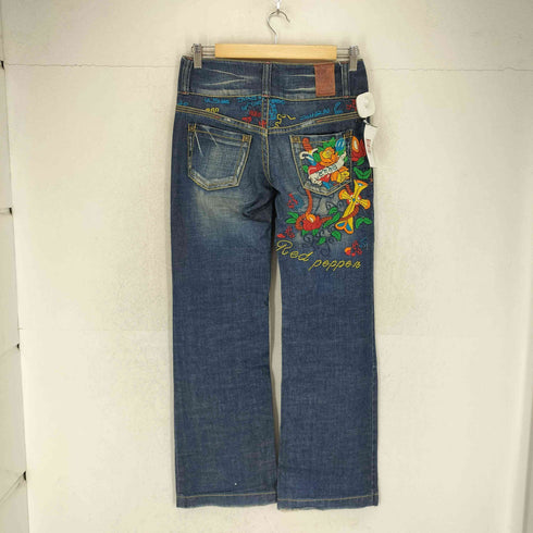 レッドペッパー RED PEPPER CHESSY 刺繍 ストレートデニムパンツ Y2K レディース US:26-27