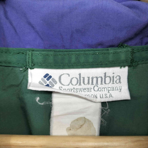 コロンビア Columbia 90s ナイロン 裾ドローコード ボタンアップ アノラック パーカー メンズ