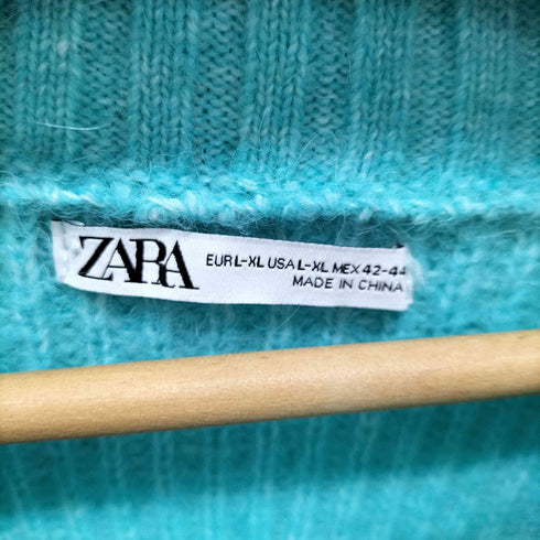 ザラ ZARA テクスチャー ニット モックネック アルパカ混 ニットセーター メンズ import:L