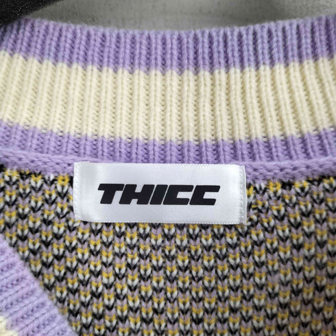 チック THICC 両面刺繍アクリルニットカーディガン レディース FREE
