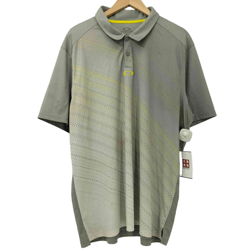 オークリー OAKLEY 総柄 ロゴ プリント ゴルフ ポロシャツ メンズ import:XL