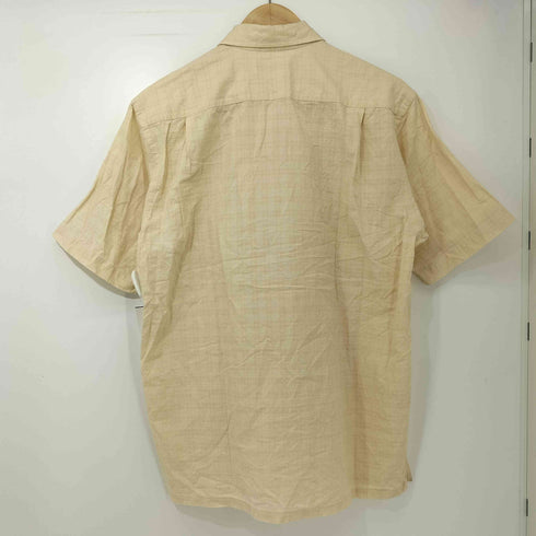バーバリーロンドン BURBERRY LONDON コットン リネン混 織柄 チェック レギュラーカラー S/S シャツ メンズ import:M