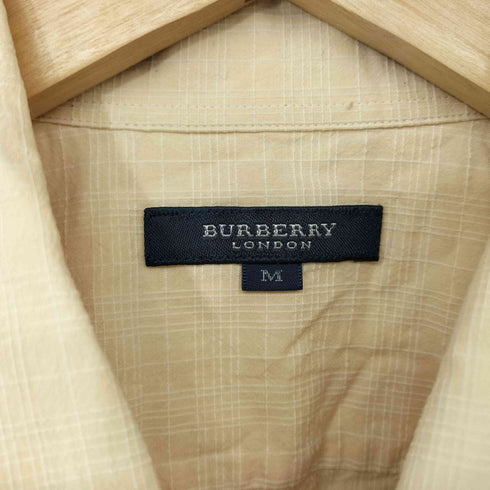 バーバリーロンドン BURBERRY LONDON コットン リネン混 織柄 チェック レギュラーカラー S/S シャツ メンズ import:M