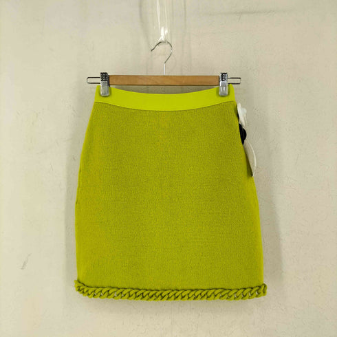 ボッテガヴェネタ BOTTEGA VENETA Acid Green Wool Mini Skirt レディース XS