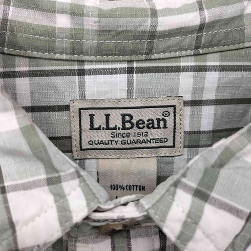 エルエルビーン L.L.Bean コットン100 リップストップ チェック レギュラーカラー L/S シャツ メンズ import:L
