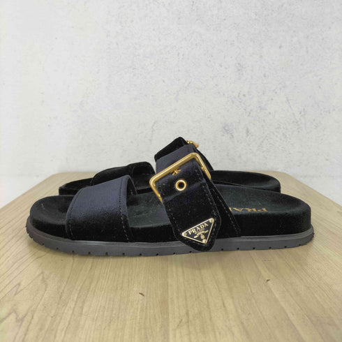 プラダ PRADA ベルベットスライドサンダル レディース 36 1/2