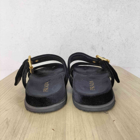 プラダ PRADA ベルベットスライドサンダル レディース 36 1/2