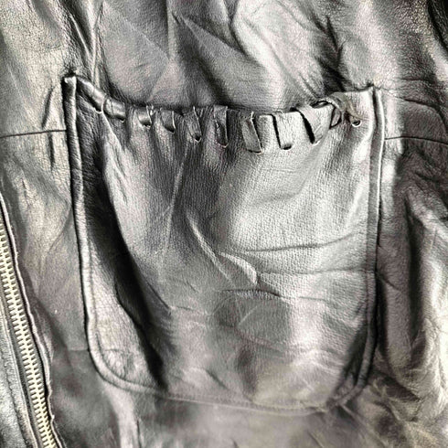ワシントン worthington GENUINE LEATHER フーデッド レザージャケット メンズ XL