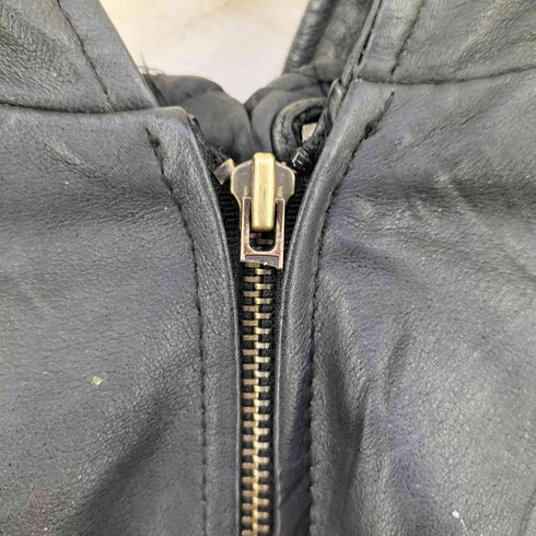 ワシントン worthington GENUINE LEATHER フーデッド レザージャケット メンズ XL