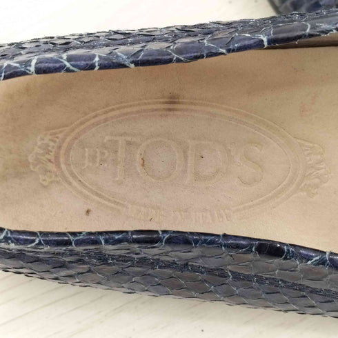 トッズ TOD’S パイソン柄 ドライビングシューズ ペニーローファー レディース EUR:36