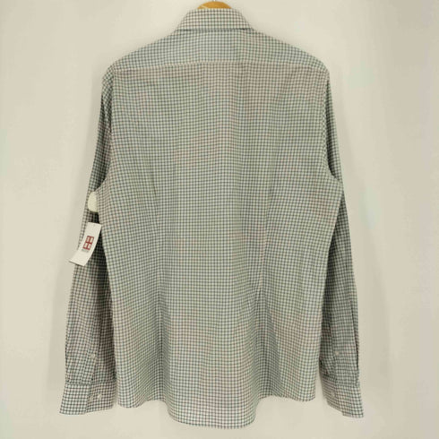 カルバンクライン CALVIN KLEIN Slim Fit ギンガムチェック ロゴ刺繍 長袖シャツ メンズ US:42