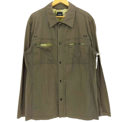 ヒューゴボス HUGO BOSS 裏地総柄 4ポケ ミリタリーシャツジャケット メンズ