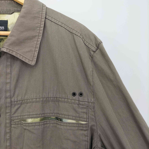 ヒューゴボス HUGO BOSS 裏地総柄 4ポケ ミリタリーシャツジャケット メンズ