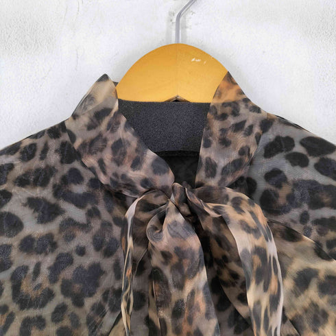 ザラ ZARA レオパード シアーブラウス レディース US M