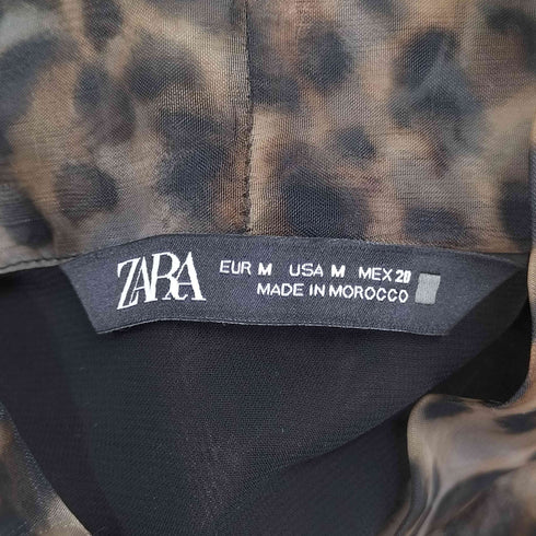 ザラ ZARA レオパード シアーブラウス レディース US M