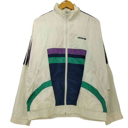 アディダスオリジナルス adidas Originals 80s ロゴ刺繍 スリーストライプ マルチカラー ナイロン トラック ジャケット メンズ import:M