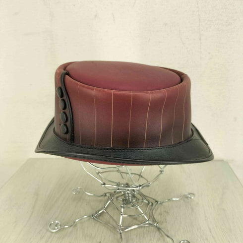 AMERICAN HAT MAKERS フロントボタンデザインレザーハット メンズ