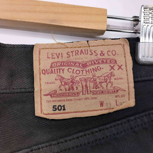 リーバイス Levis 90s 501 ユーロ ボタン裏295 後染め ブラック デニム メンズ W33 L32
