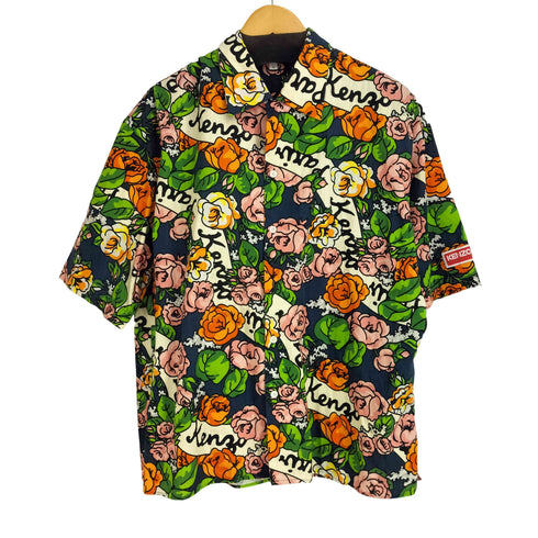 ケンゾー KENZO 総柄 S/S オープンカラーアロハシャツ メンズ import:M