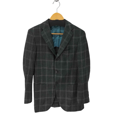 ビームス BEAMS Custom tailor Loro Piana リネンツイード チェック柄 背抜 3B テーラード ジャケット メンズ