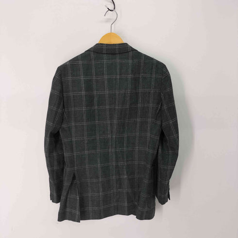 ビームス BEAMS Custom tailor Loro Piana リネンツイード チェック柄 背抜 3B テーラード ジャケット メンズ