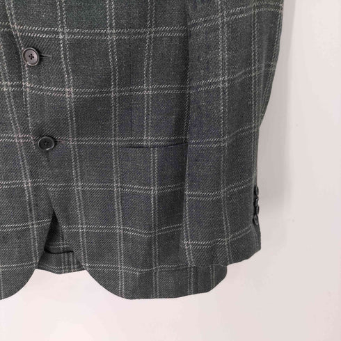 ビームス BEAMS Custom tailor Loro Piana リネンツイード チェック柄 背抜 3B テーラード ジャケット メンズ