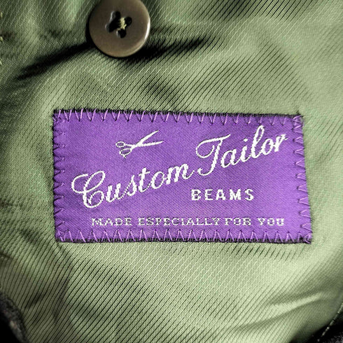 ビームス BEAMS Custom tailor FRATELLI TALLIA DI DELFINO ウール カシミヤ チェック柄 総裏 3B テーラード ジャケット メンズ